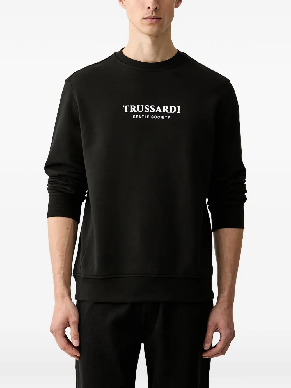 Trussardi logo-print crew-neck sweater - Nero