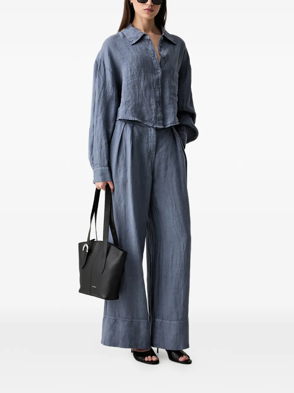 VICOLO Broek met wijde pijpen Blauw