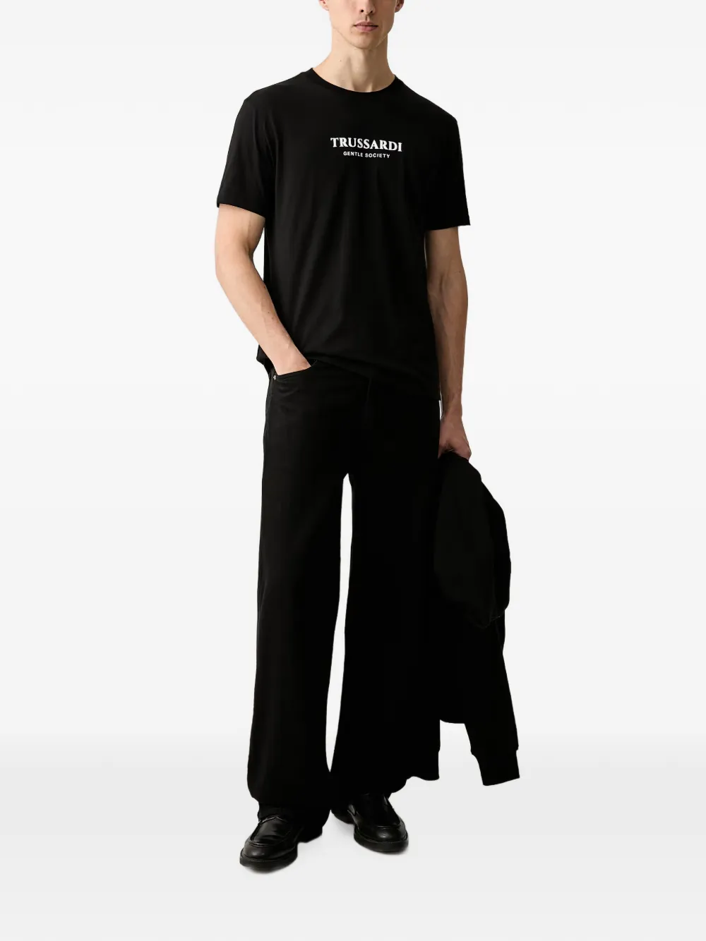 Trussardi T-shirt met logoprint Zwart