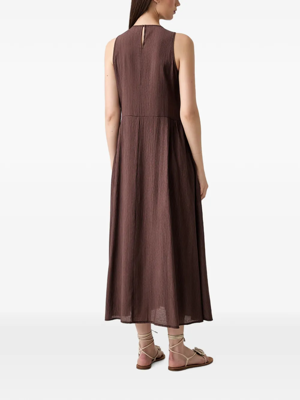 VICOLO Midi-jurk met sleutelgat-detail Bruin