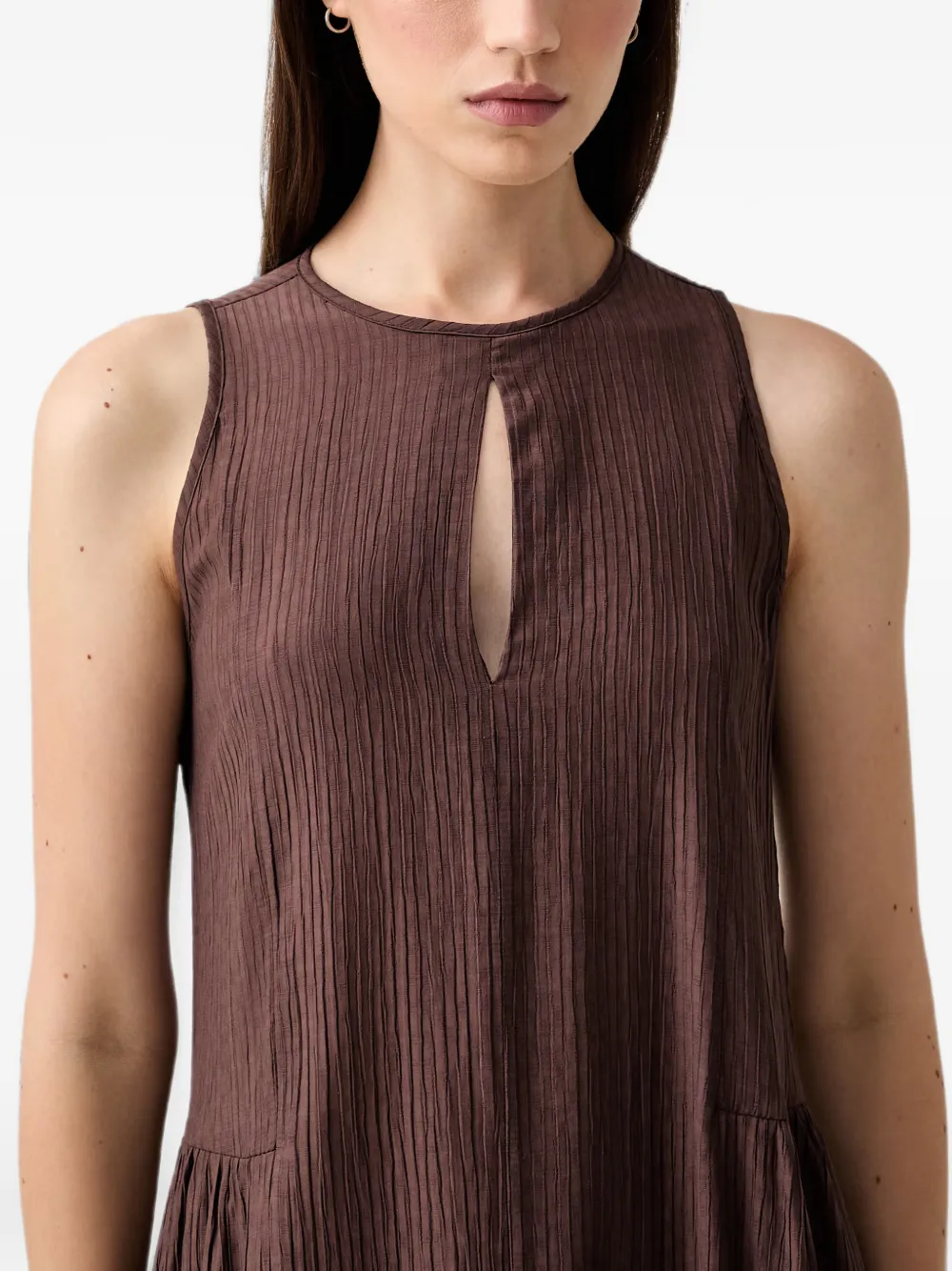 VICOLO Midi-jurk met sleutelgat-detail Bruin