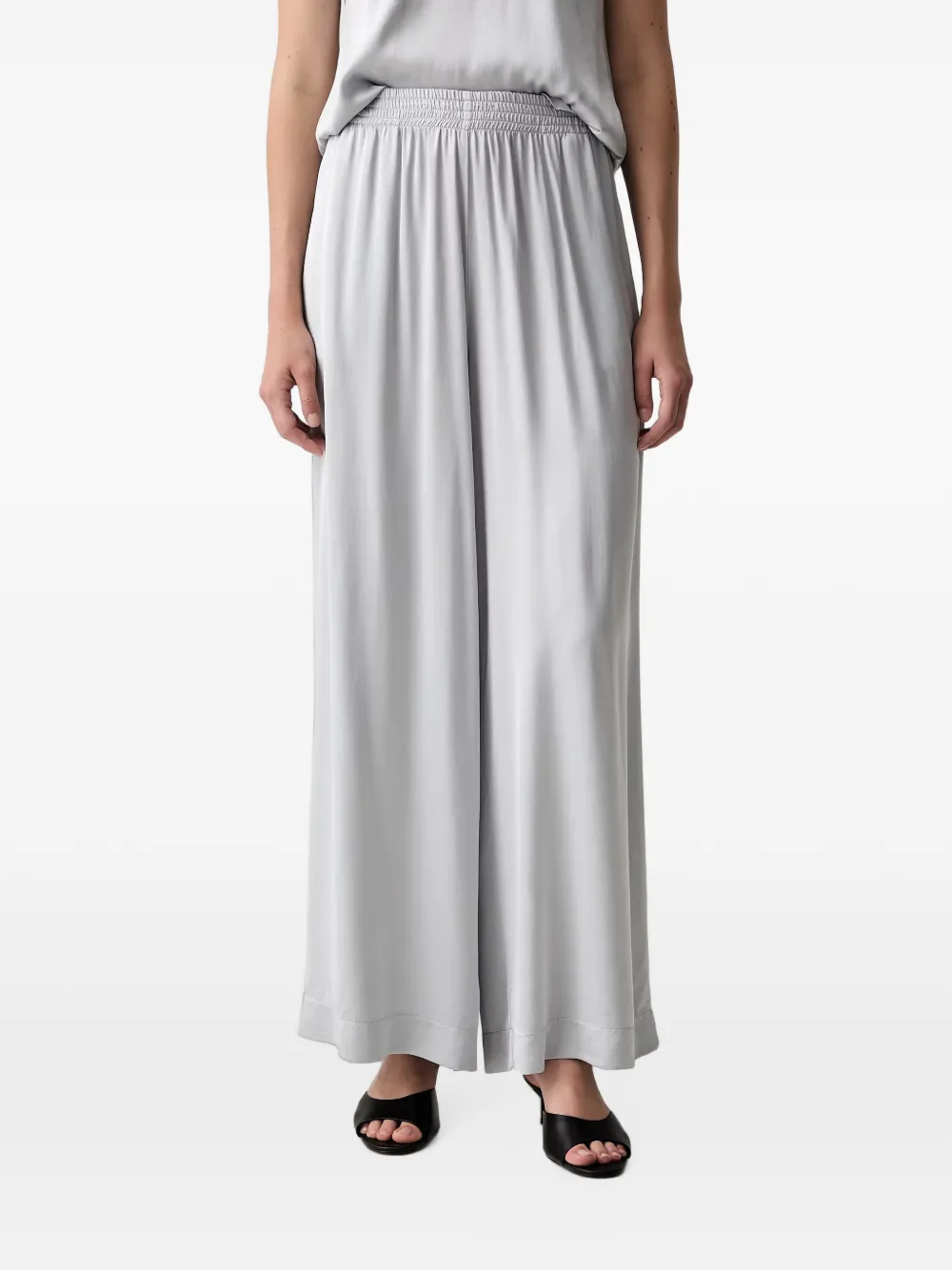 Vicolo Elasticated-waist Palazzo Pants In Gray