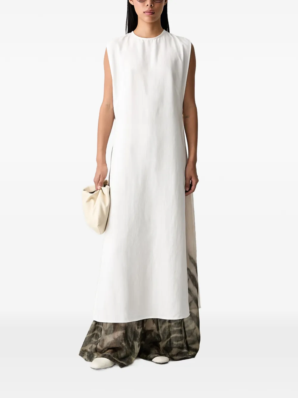 VICOLO Mouwloze maxi-jurk Wit