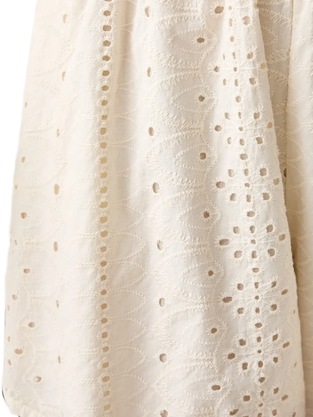VICOLO Broderie anglaise shorts met elastische taille Beige