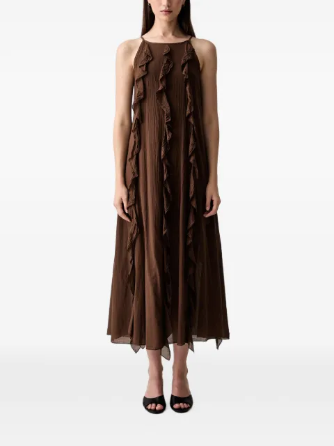 VICOLO ruffle-trim midi dress