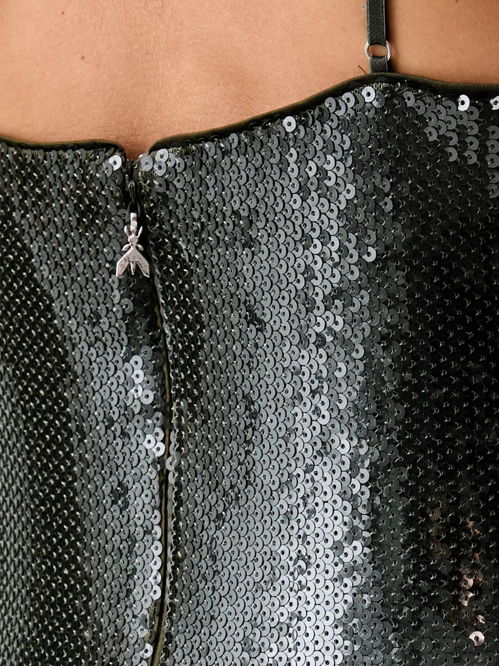 Patrizia Pepe sequin-embellished spaghetti-strap maxi dress Grijs