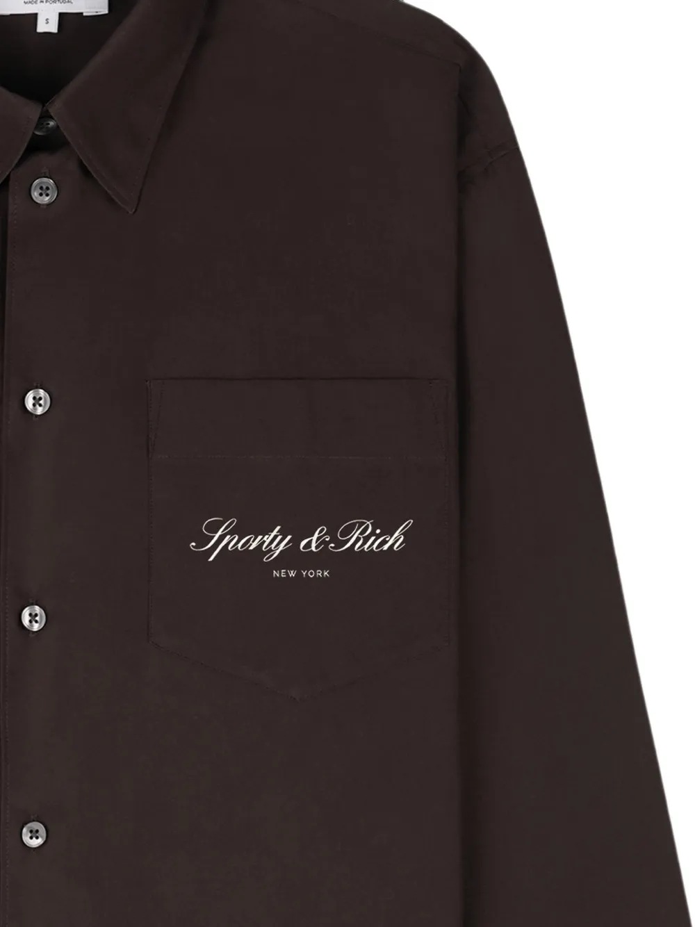 Sporty & Rich Overhemd met logoprint Bruin