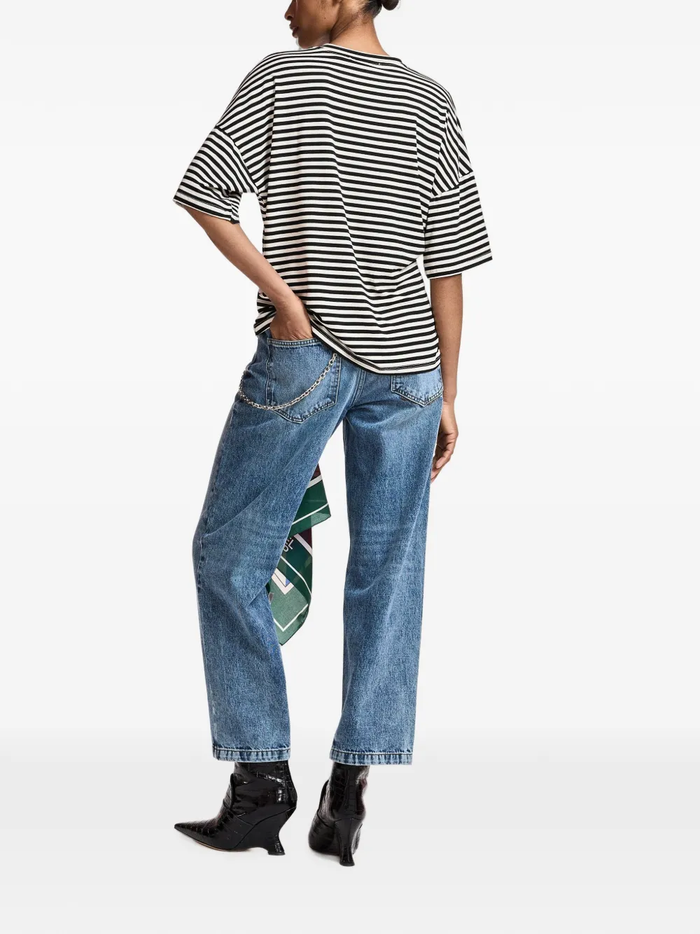 Essentiel Antwerp Kosimo jeans met kettingdetail Blauw