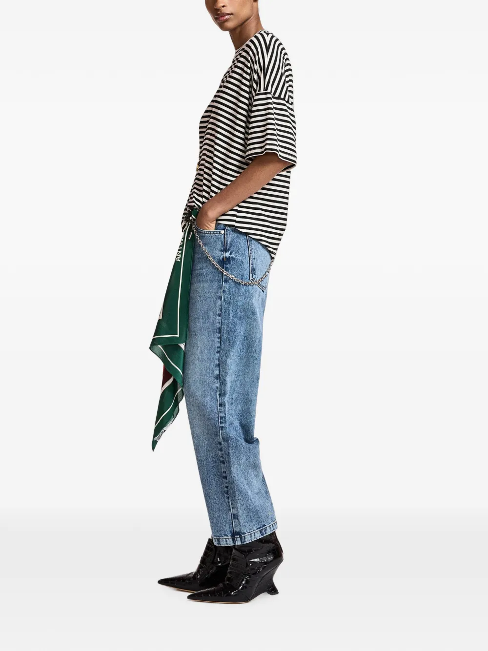 Essentiel Antwerp Kosimo jeans met kettingdetail Blauw