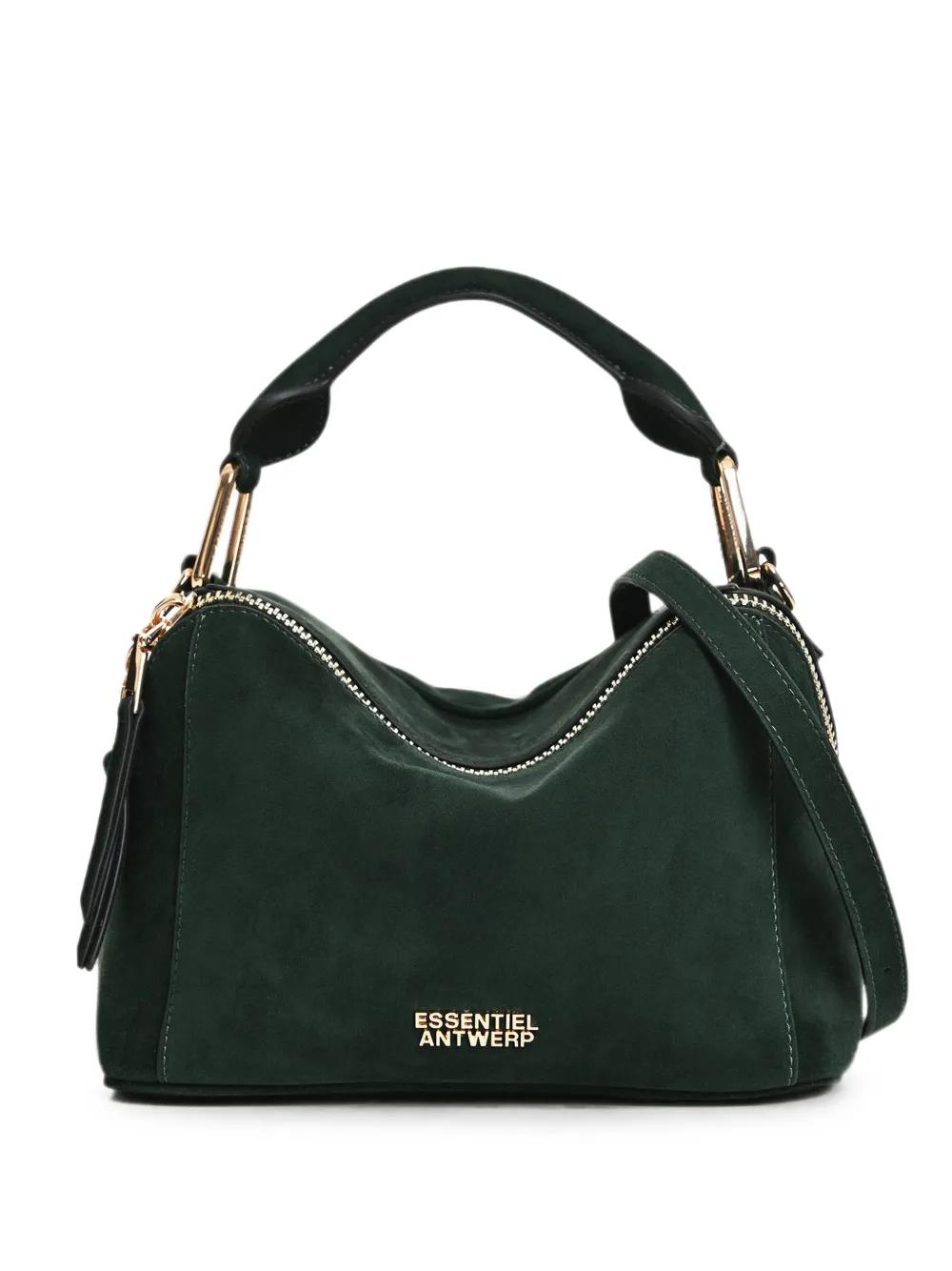 Essentiel Antwerp Karin suede shoulder bag - Verde