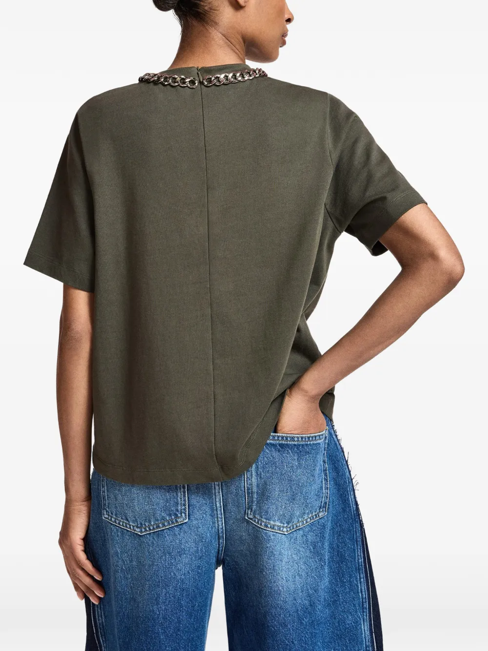 Essentiel Antwerp Klaim T-shirt verfraaid met ketting Groen
