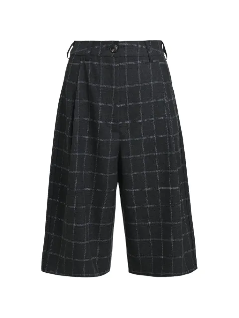 Essentiel Antwerp Karierte Kreme Shorts