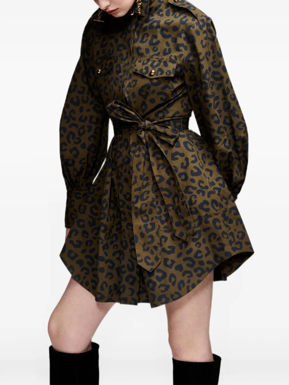 Essentiel Antwerp Keto mini-jurk met luipaard-print Bruin