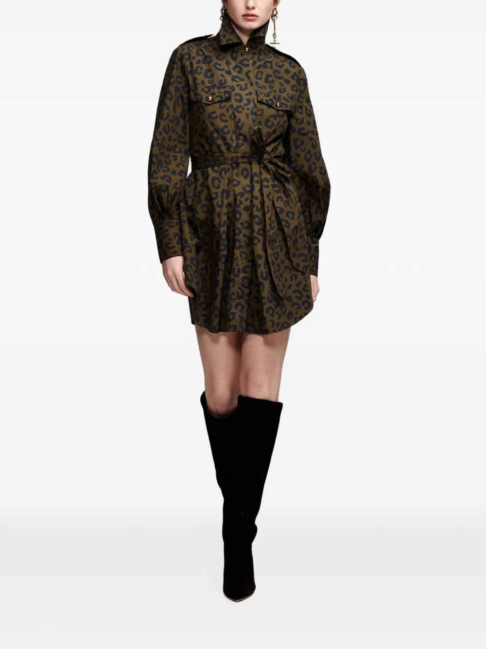 Essentiel Antwerp Keto mini-jurk met luipaard-print Bruin