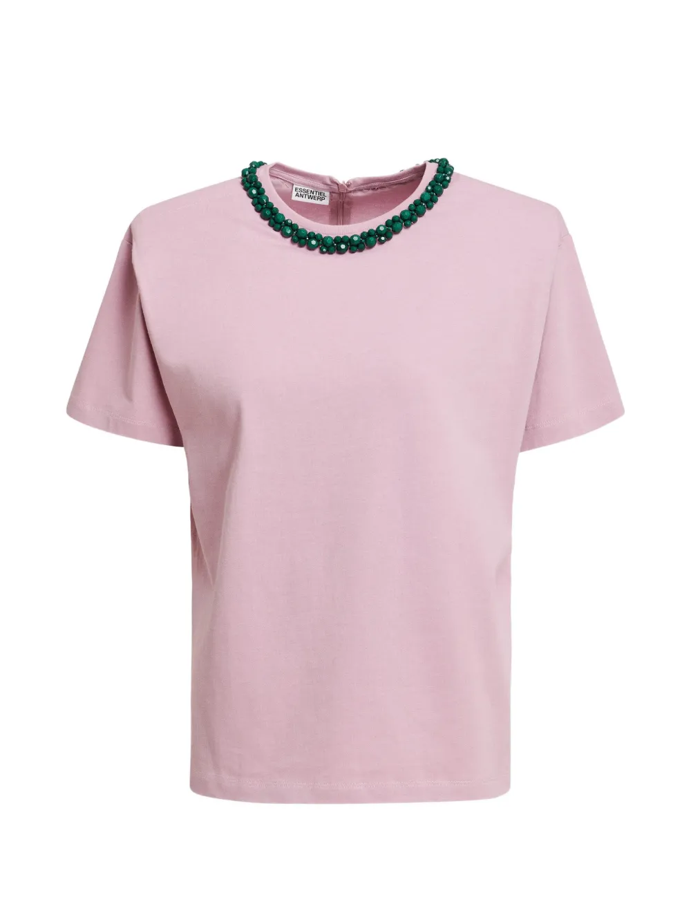 Essentiel Antwerp Kardinal embellished-collar cotton T-shirt