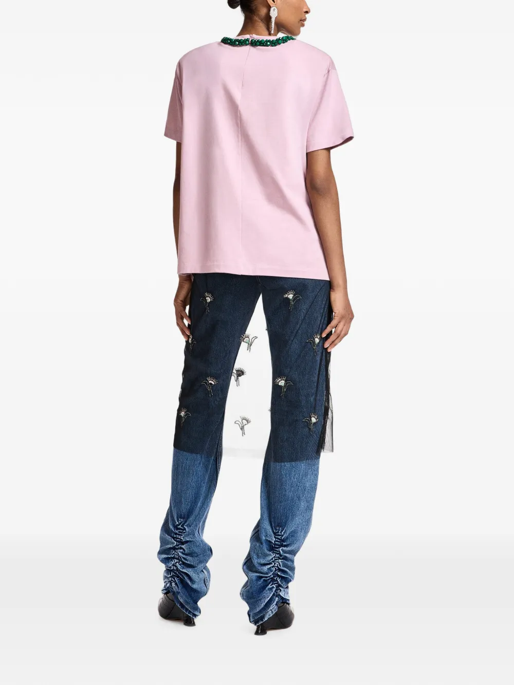 Essentiel Antwerp T-shirt verfraaid met kristallen Roze