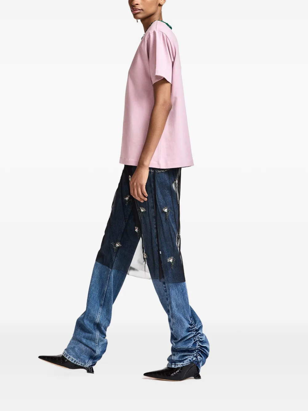 Essentiel Antwerp T-shirt verfraaid met kristallen Roze