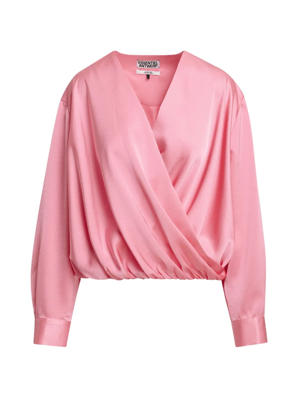 Essentiel Antwerp Kolkwitzia wrap-style deep V-neck blouse - Rosa