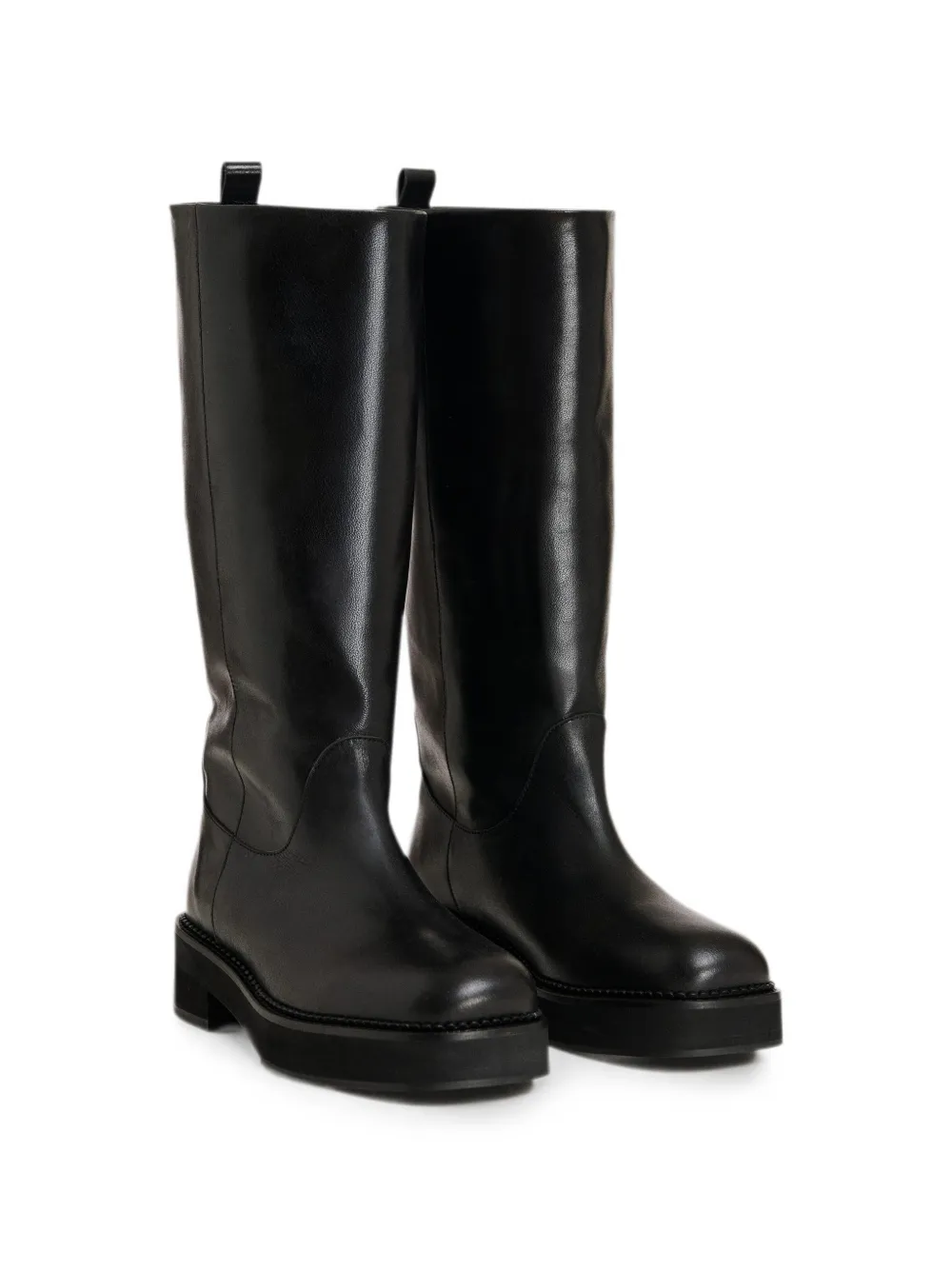 Essentiel Antwerp Kiker4 knee-high leather boots Zwart