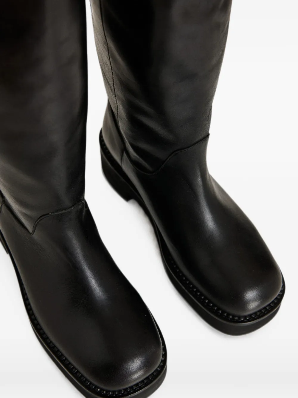 Essentiel Antwerp Kiker4 knee-high leather boots Zwart