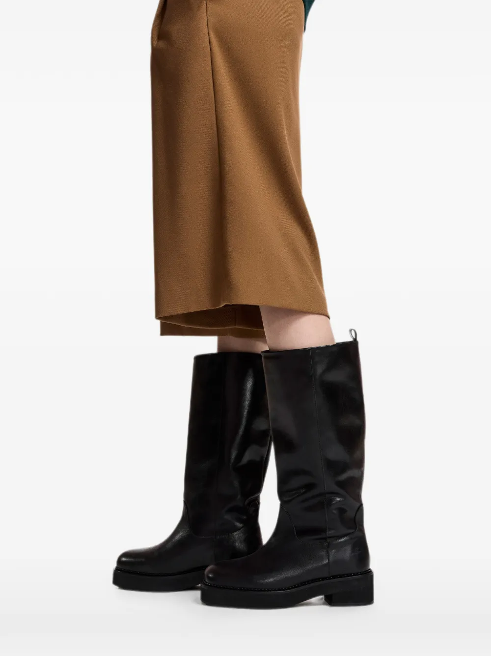 Essentiel Antwerp Kiker4 knee-high leather boots Zwart