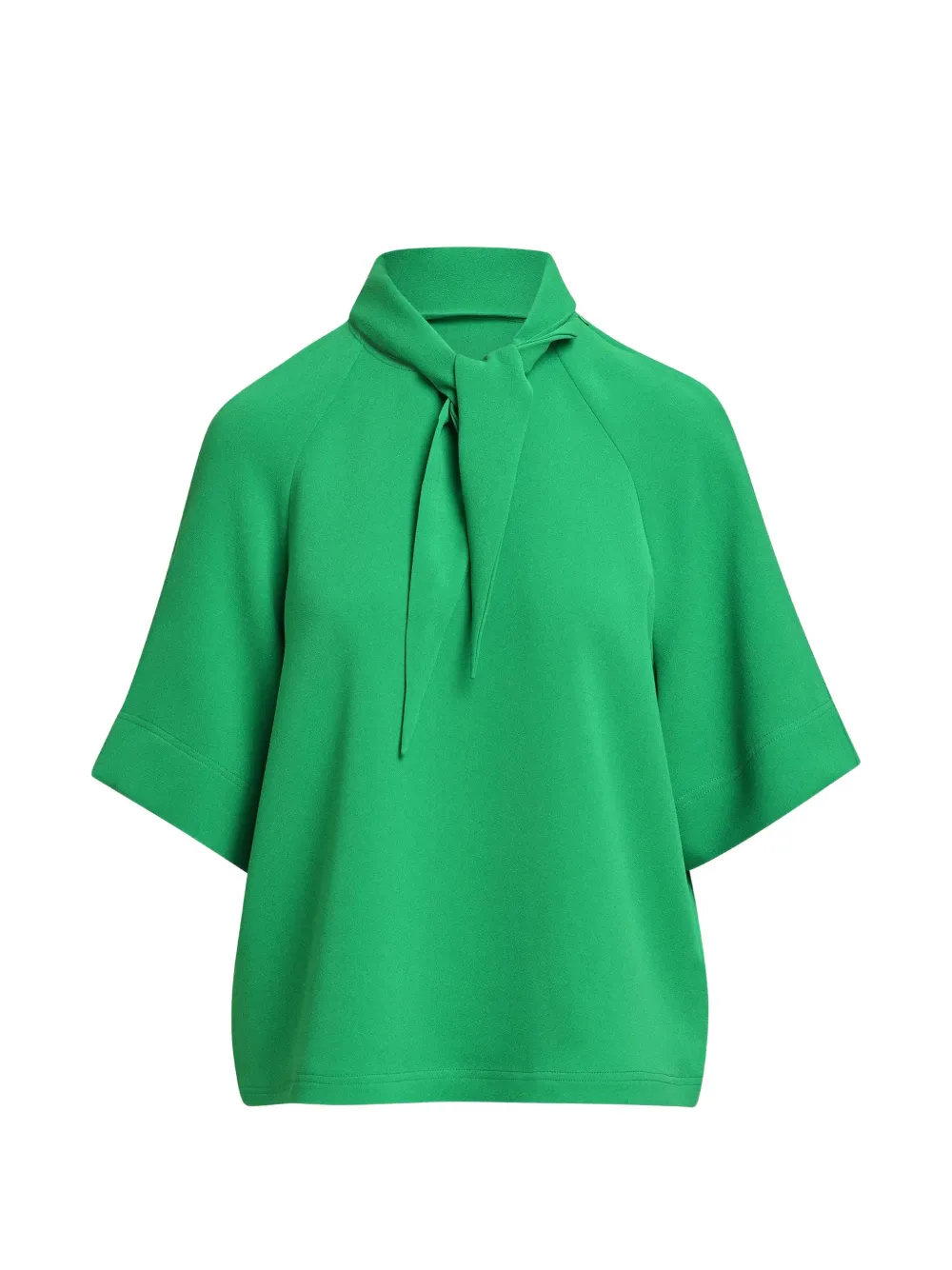 Essentiel Antwerp tie-neck raglan-sleeve top - Verde