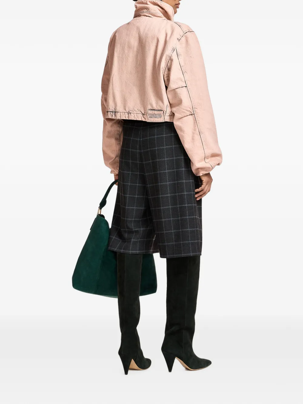 Essentiel Antwerp Koffee denim jack met ritssluiting Roze