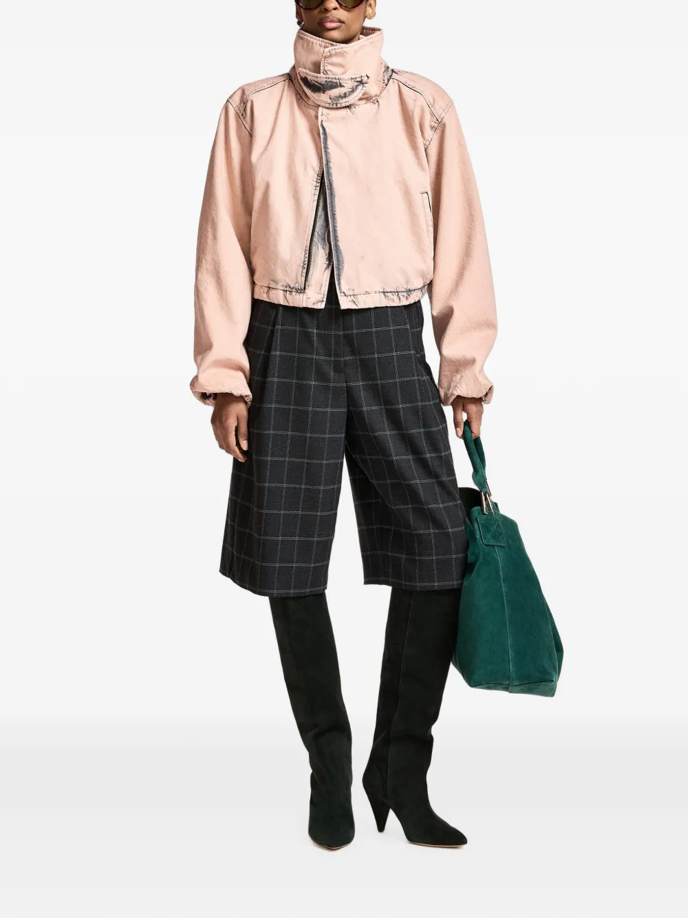 Essentiel Antwerp Koffee denim jack met ritssluiting Roze