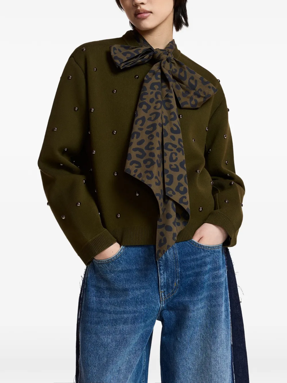 Essentiel Antwerp Klou trui verfraaid met studs Groen