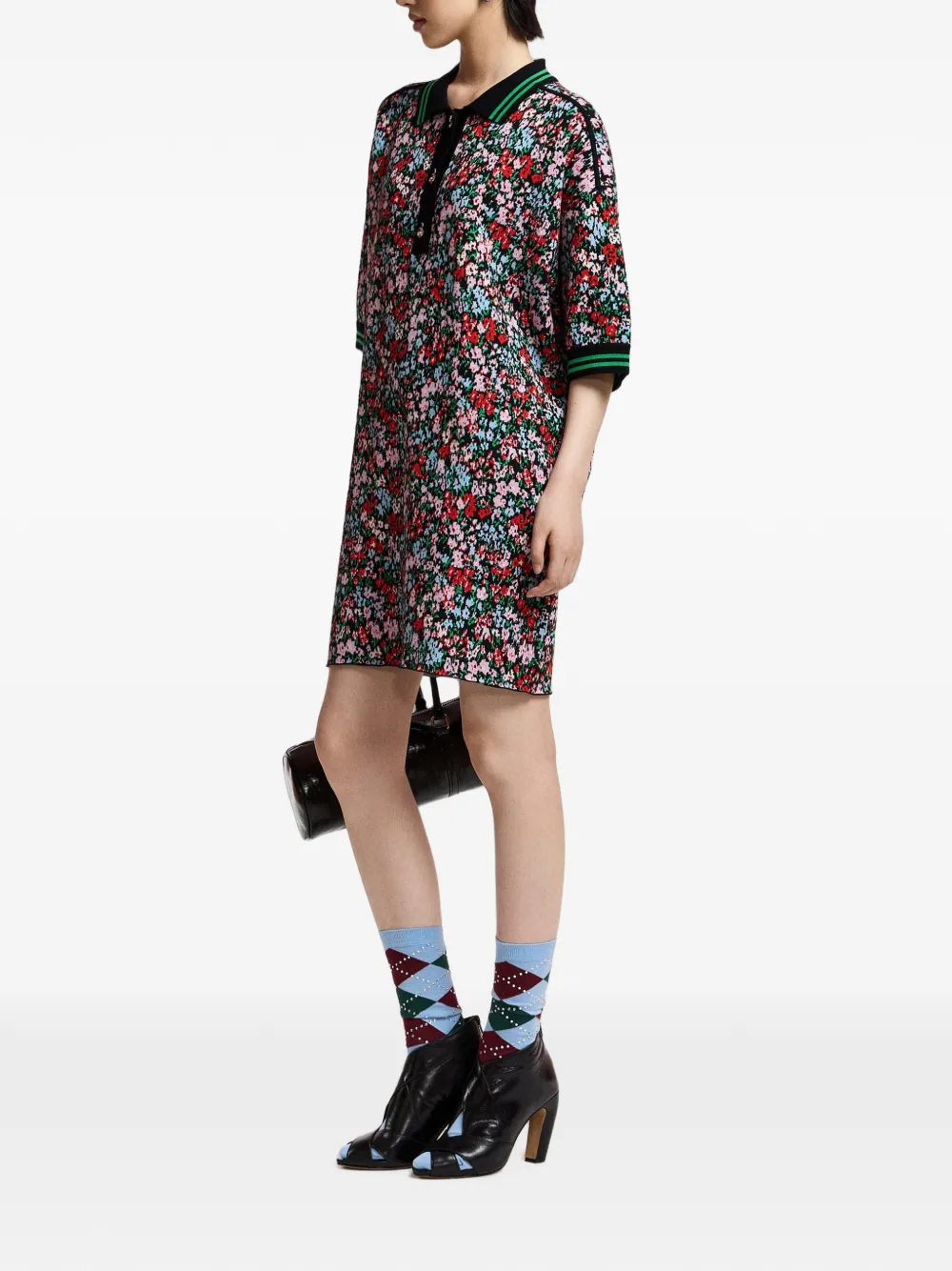 Essentiel Antwerp Kolden floral-print mini dress Zwart