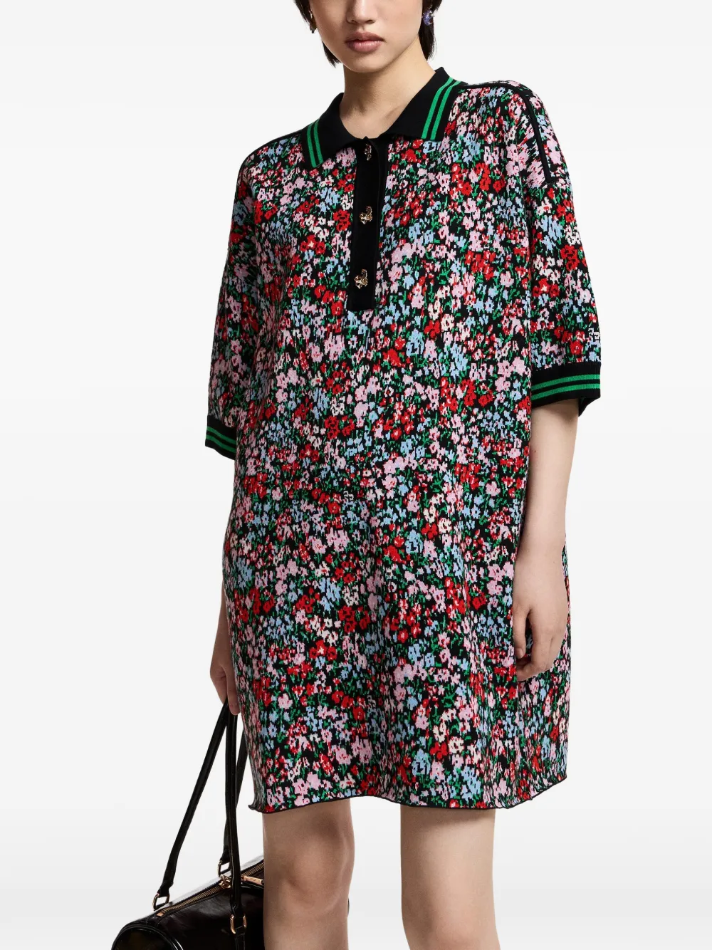 Essentiel Antwerp Kolden floral-print mini dress Zwart