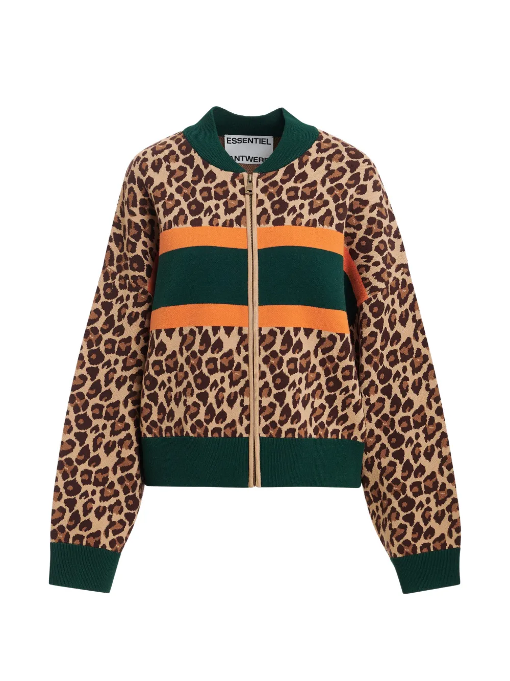 Essentiel Antwerp Kutie Cardigan mit Leopardenprint - Braun