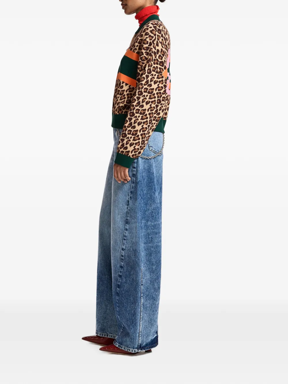 Essentiel Antwerp Kutie vest met luipaard-print en rits Bruin