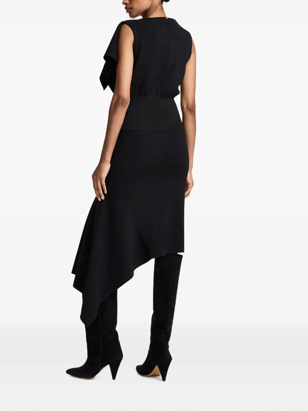 Essentiel Antwerp Midi-rok met ruches Zwart
