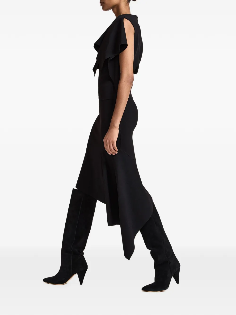 Essentiel Antwerp Midi-rok met ruches Zwart