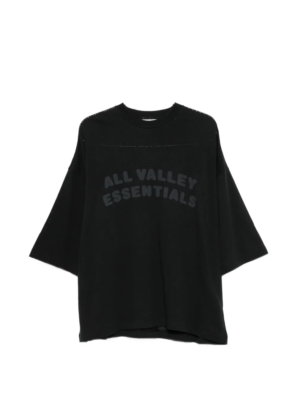 Essentials Logo-print Mesh T-shirt In Black