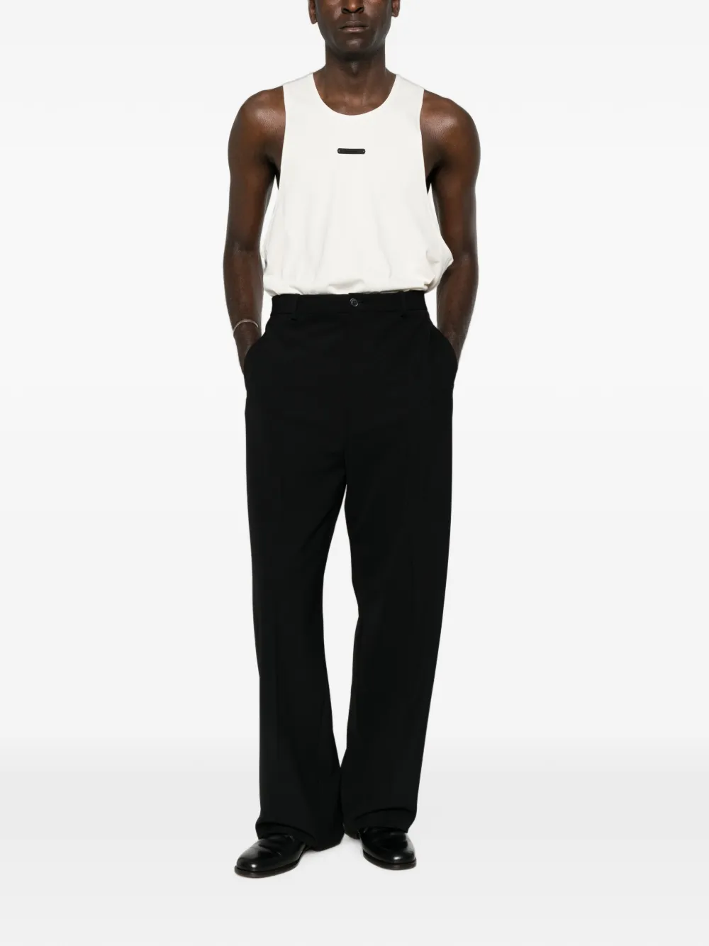 FEAR OF GOD ESSENTIALS logo-plaque vest Wit