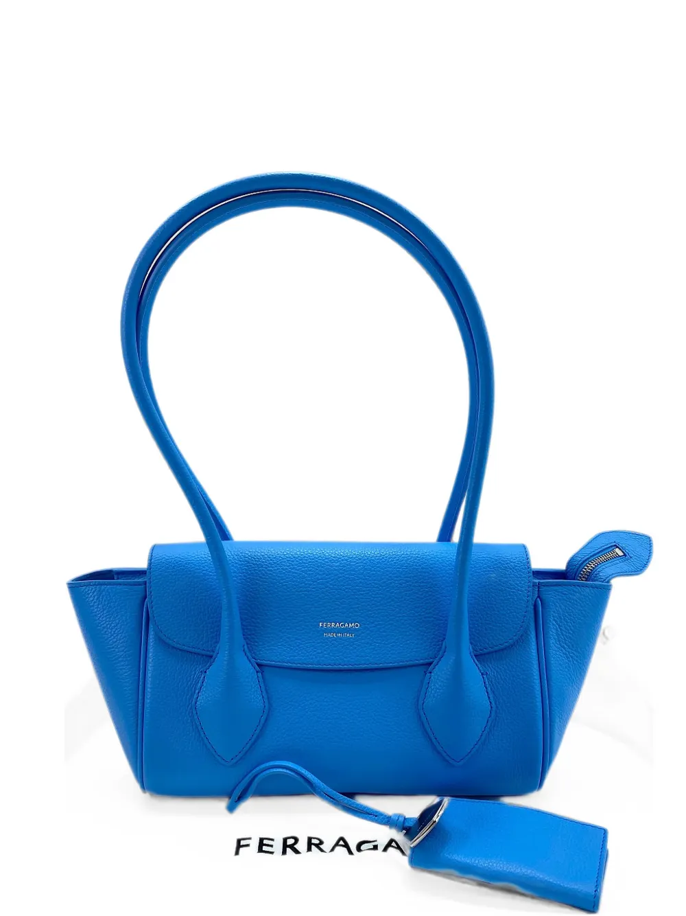 Pre-owned Ferragamo 2020s East West Handbag In Blue