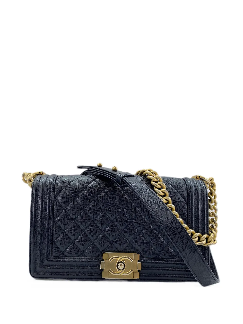 Pre-owned Chanel 2019 Boy  Quilted Shoulder Bag In Black