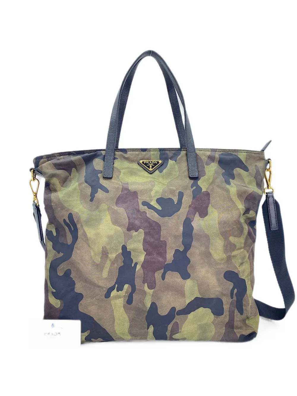 Pre-owned Prada 2010s Camouflage-print Tote Bag In Green