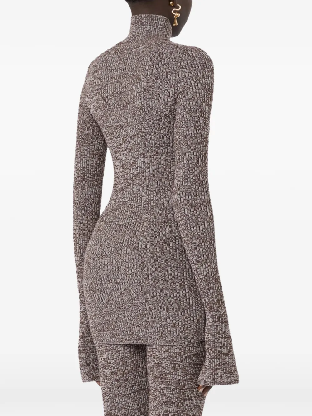 Sportmax high-neck flared-sleeve sweater Bruin