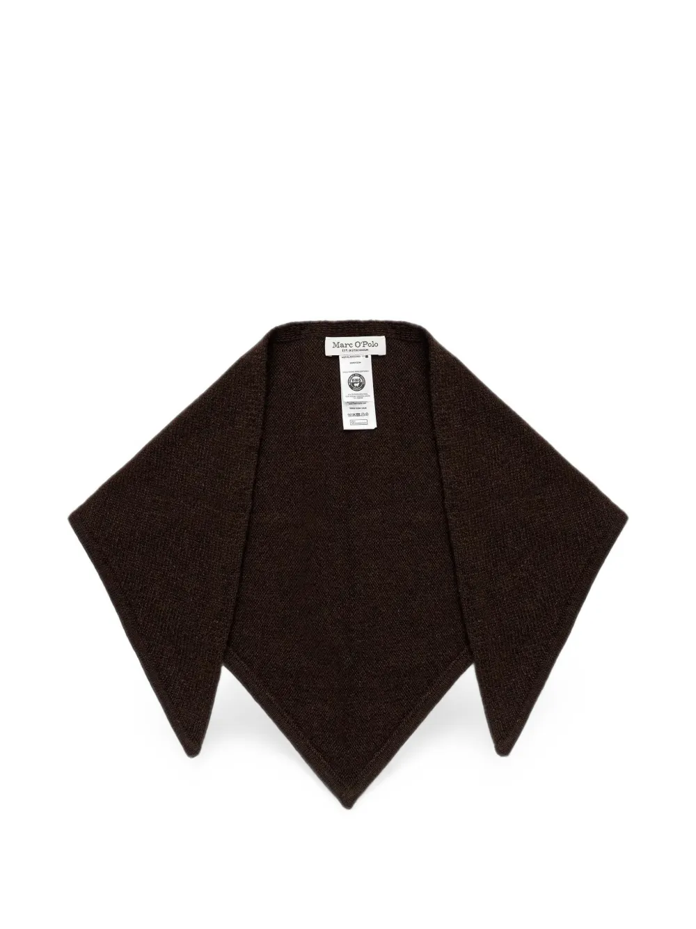 Marc O'Polo Gebreide muts en halsdoek met logopatch Bruin
