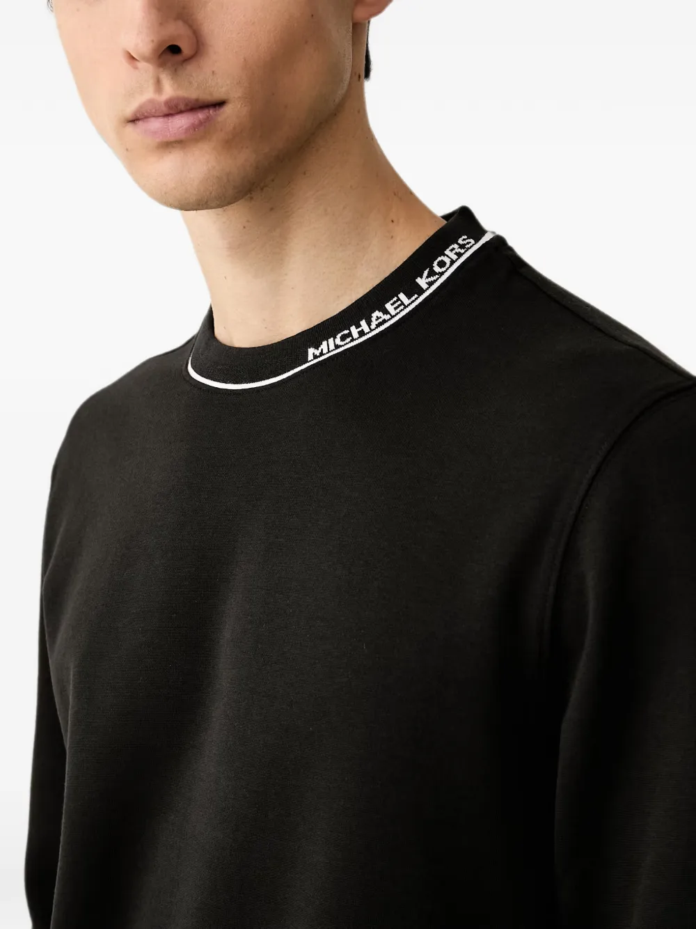 Michael Kors Sweater van katoenblend met logo Zwart