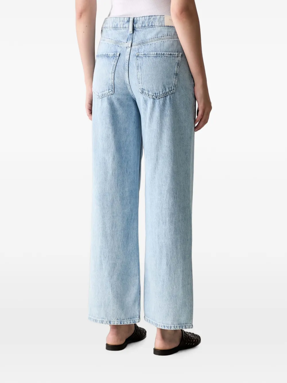 Marc O'Polo Jeans met wijde pijpen en riemlus Blauw