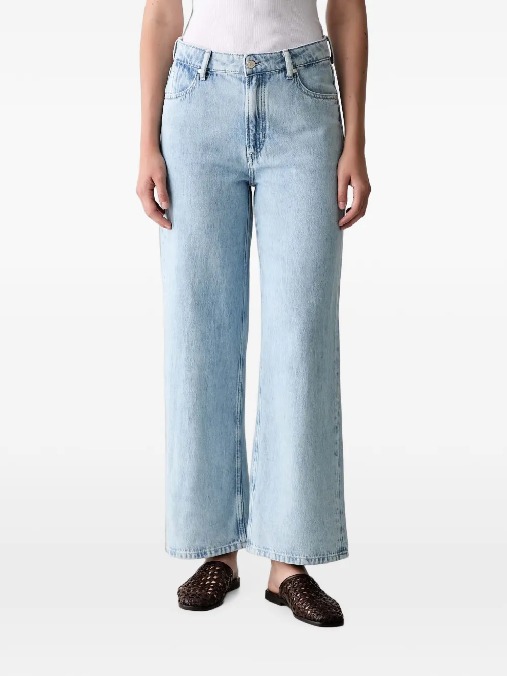 Marc O'polo Belt-loops Wide-leg Jeans In Blue