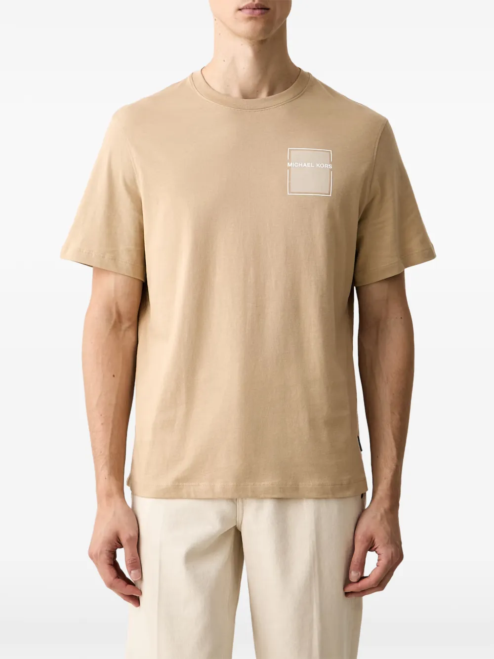 Michael Kors cotton T-shirt with graphic logo - Nude