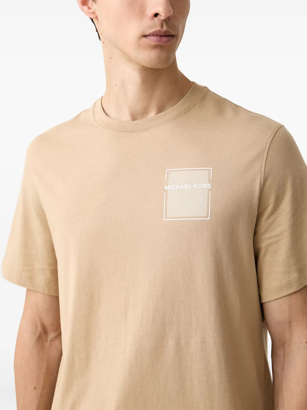 Michael Kors katoenen T-shirt met logo Beige
