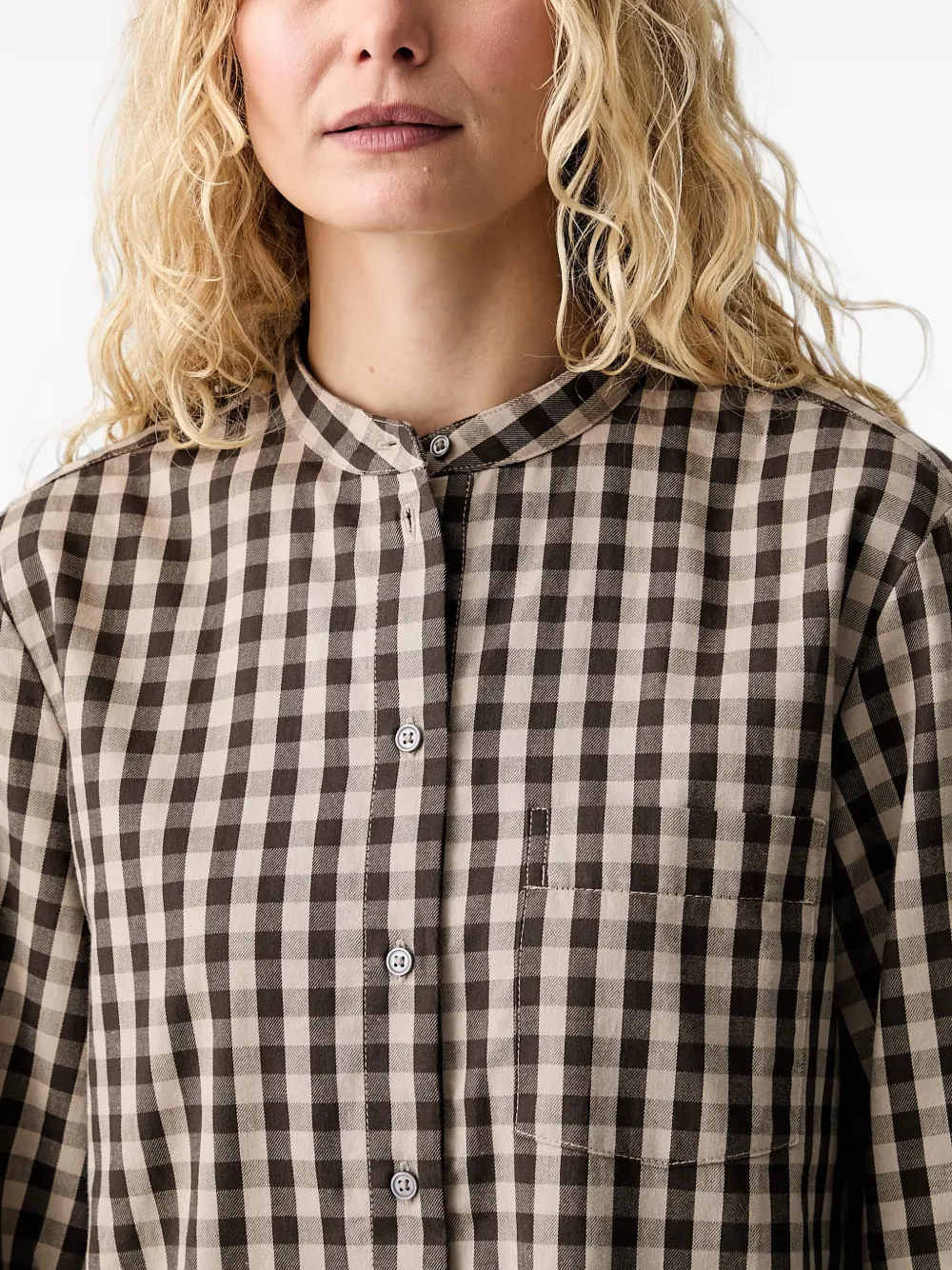 Marc O'Polo Kraagloze blouse Bruin