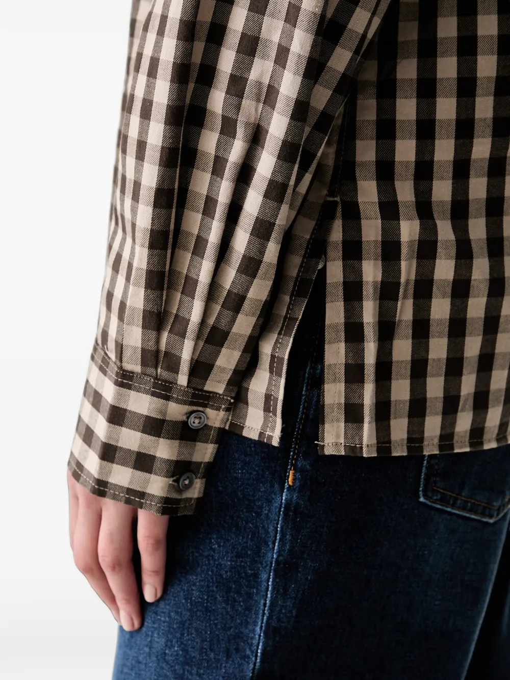 Marc O'Polo Kraagloze blouse Bruin