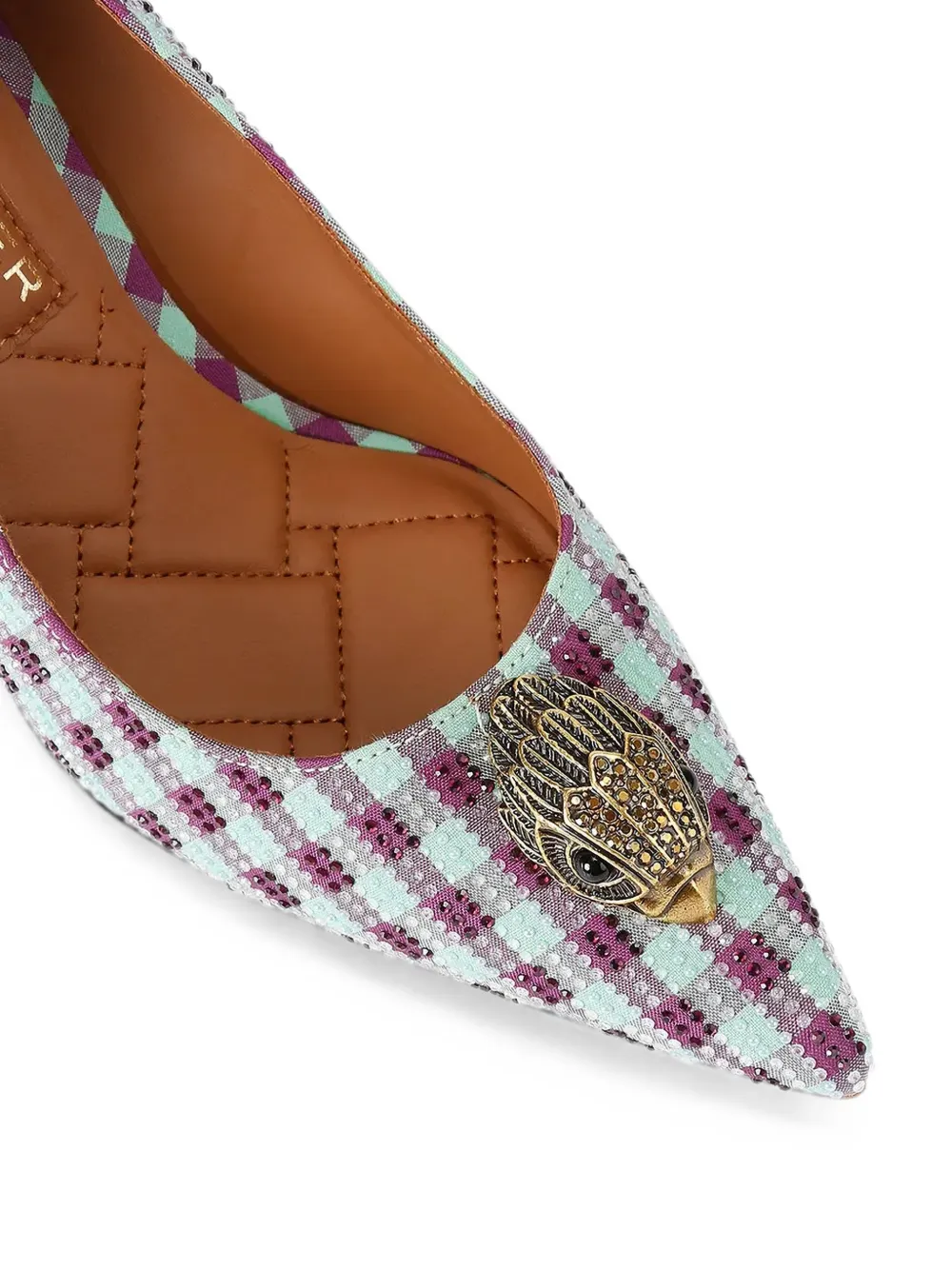 Kurt Geiger London crystal-embellished Eagle Head pumps Paars
